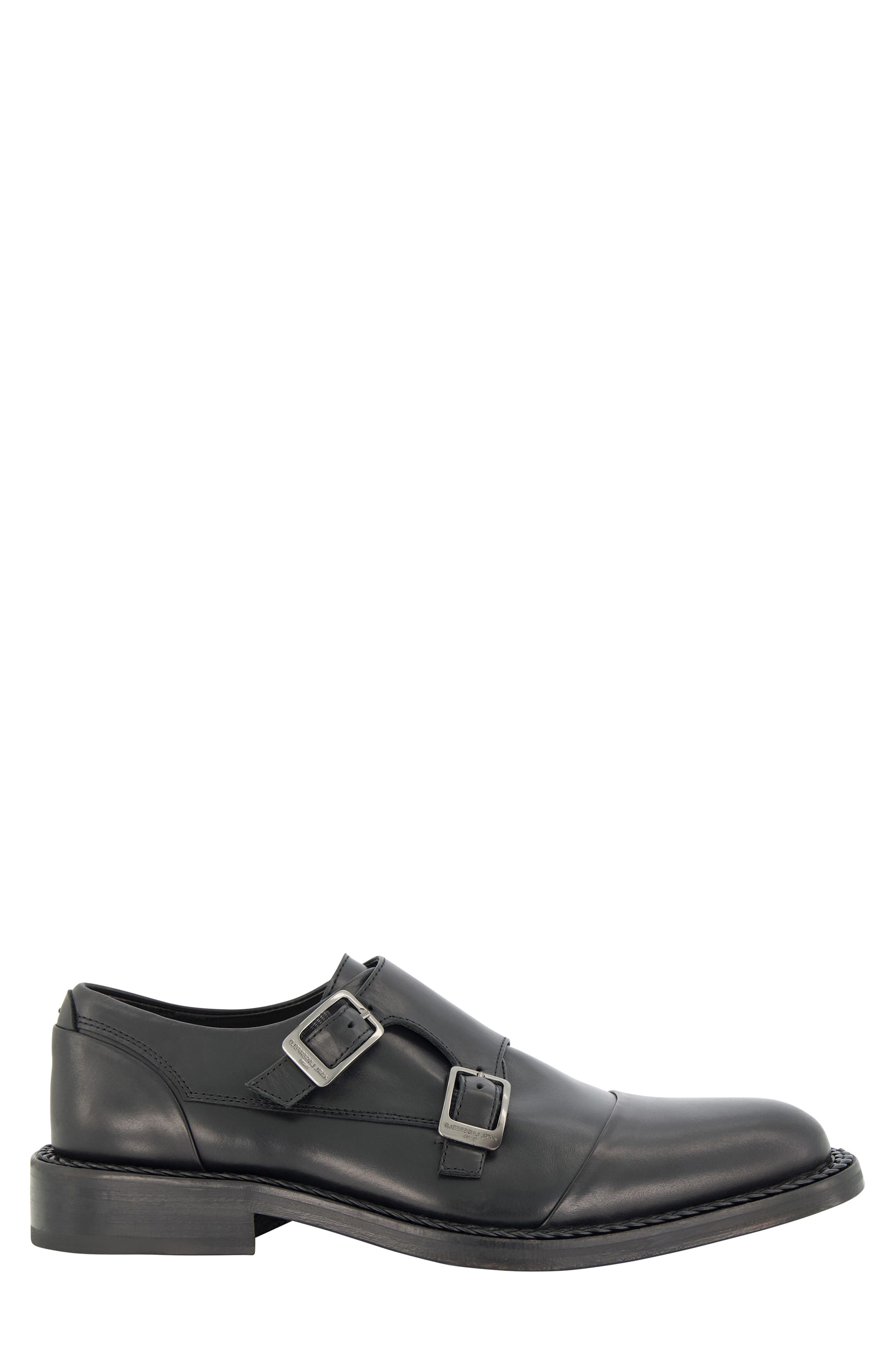 KARL LAGERFELD PARIS Double Monk Strap Shoe, Alternate, color, Black