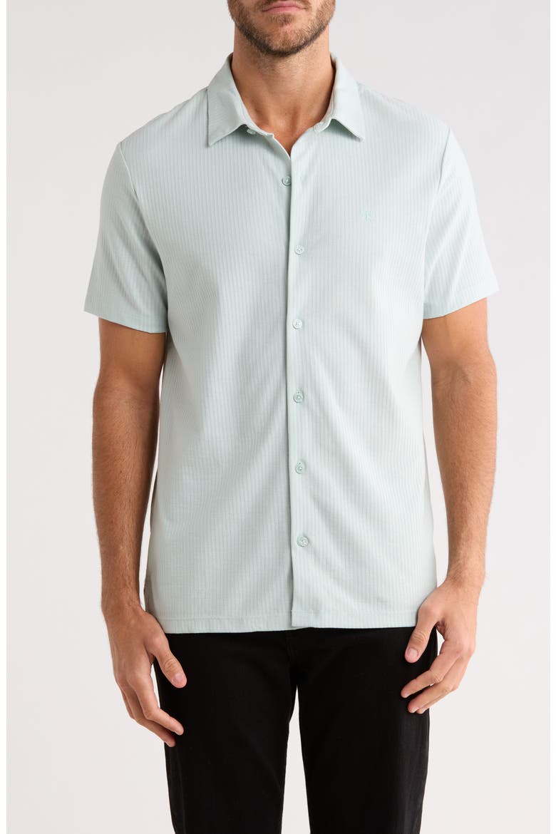 Stripe Classic Fit Short Sleeve Button-Up Shirt, Main, color, PALE MEADOW