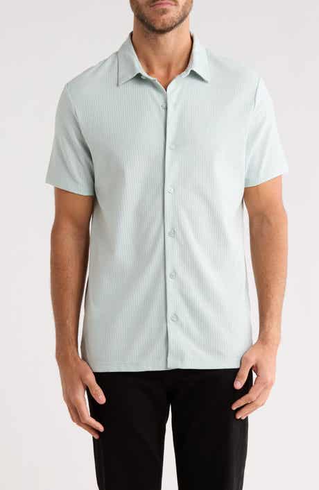 Calvin Klein Stripe Classic Fit Short Sleeve Button-Up Shirt