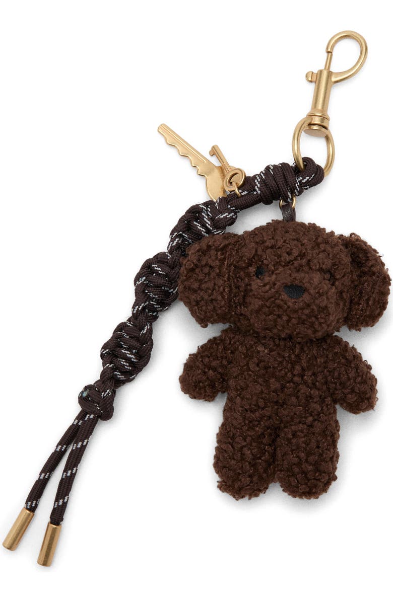MANGO Multicharm Bear Key Ring, Main, color, Chocolate