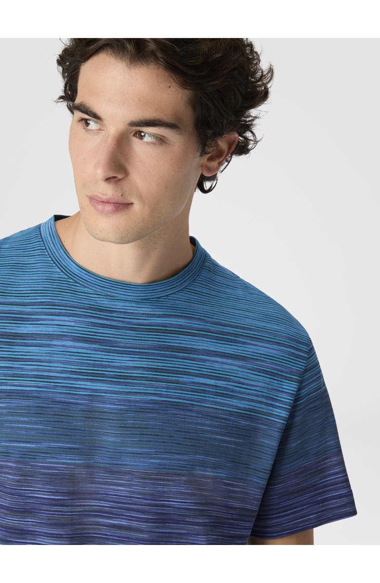 Missoni T-shirt With Faded Flame Pattern, Alternate, color, Blue