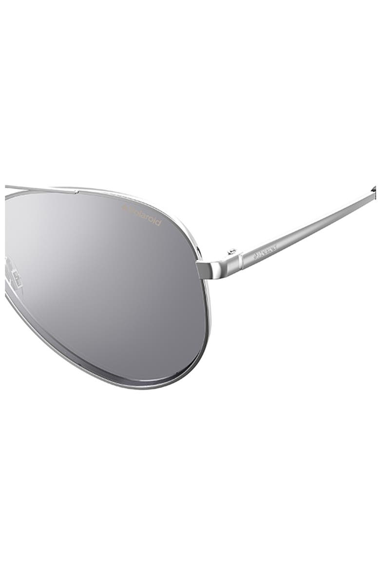 61mm Polarized Aviator Sunglasses, Alternate, color, SILVER