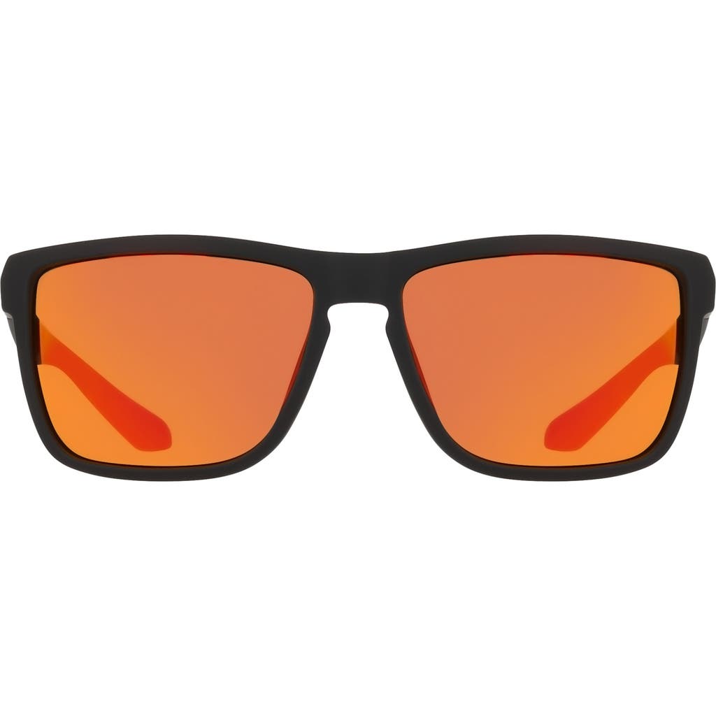 Dragon 58mm Rectangular Sunglasses In Matte Black/red Mirror