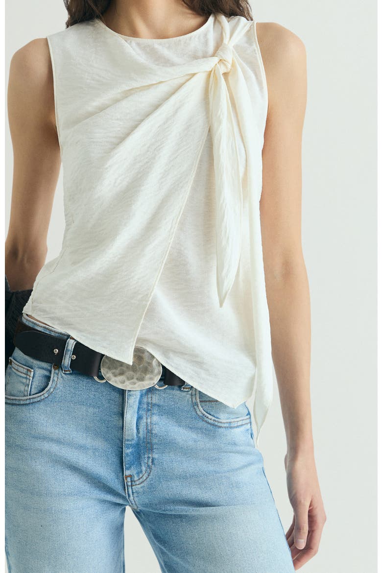 Asymmetrical Knot Top, Main, color, Ecru