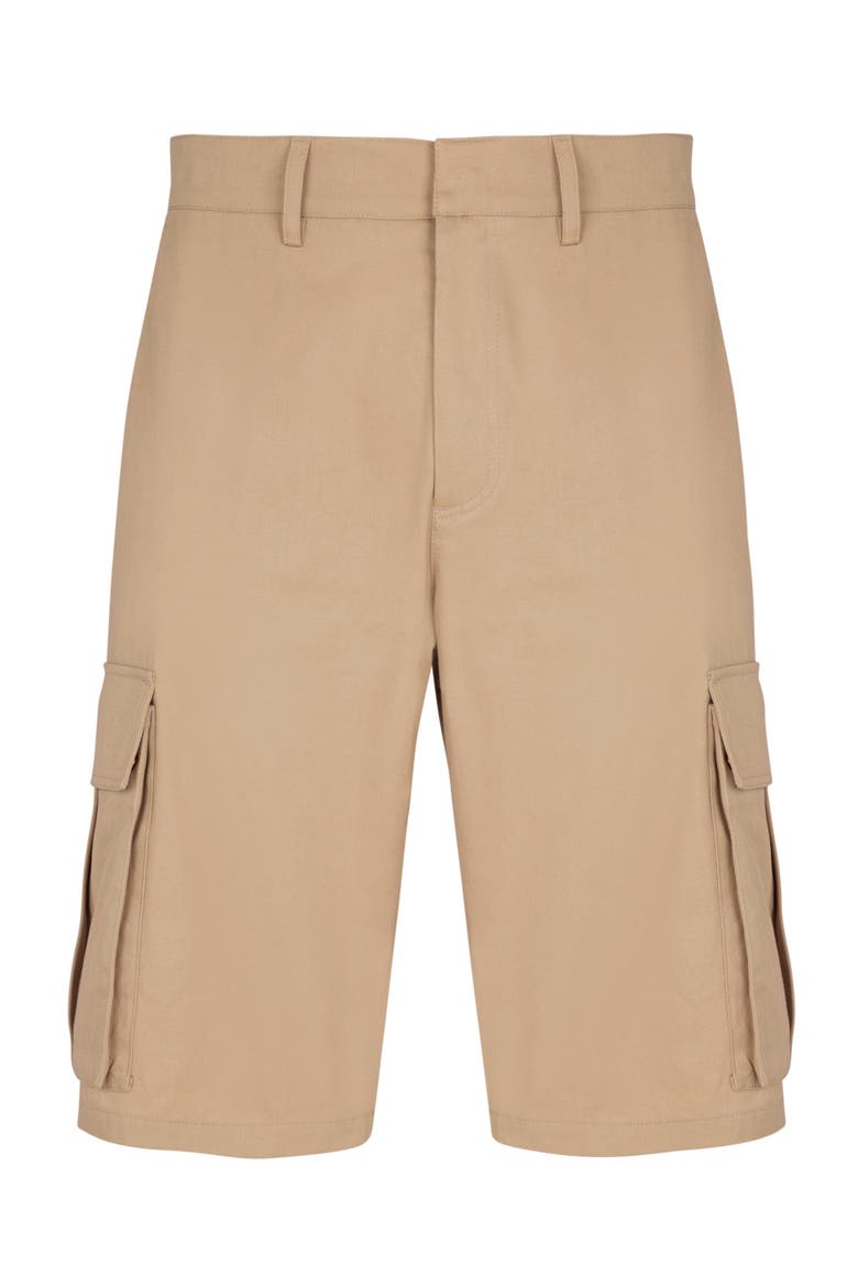 Cotton canvas cargo Bermuda shorts, Main, color, beige