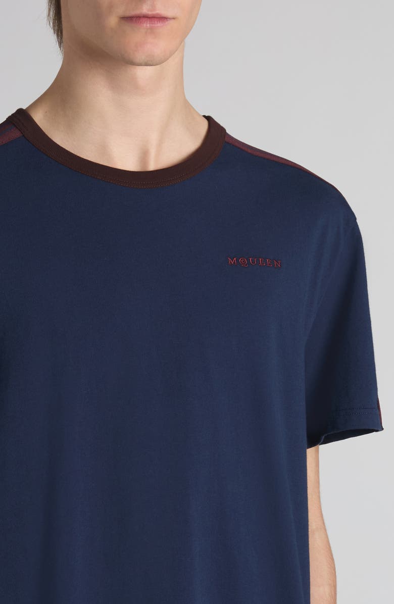 McQueen Criminal Stripe T-Shirt, Alternate, color, Navy