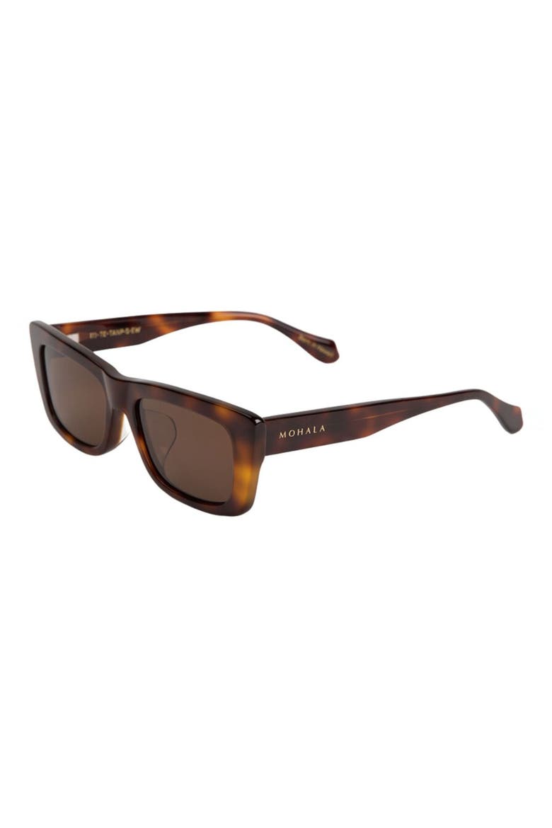 Kea 53mm Medium Nose Bridge Wide Width Gradient Polarized Square Sunglasses, Alternate, color, TIGER EYE TORTOISE