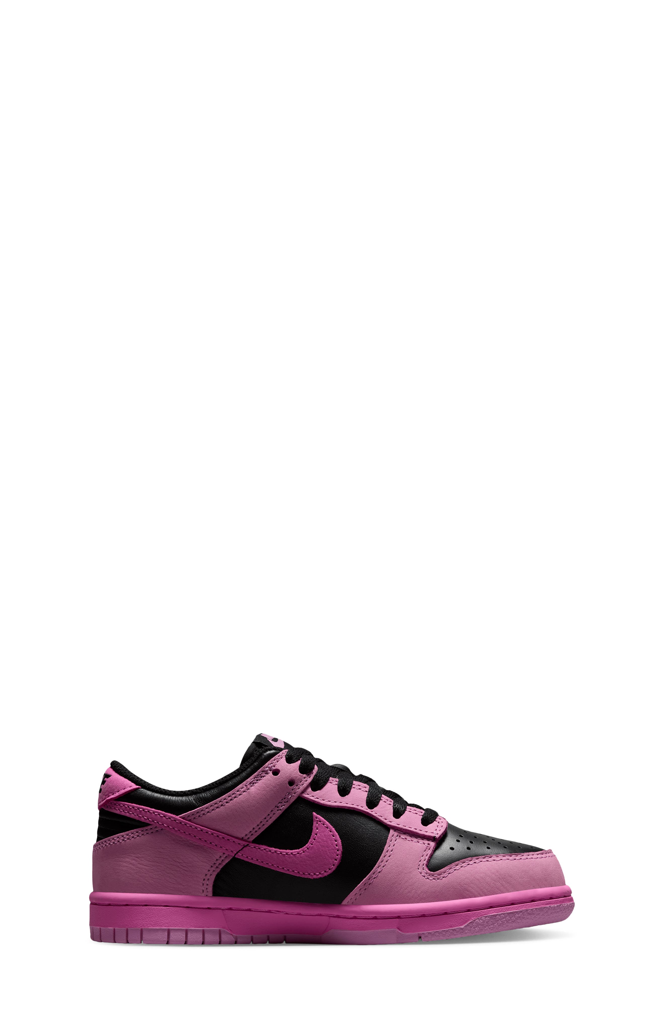 Kids' Dunk Low SE Sneaker, Alternate, color, PINK RISE/ BLACK/ PLAYFUL PINK