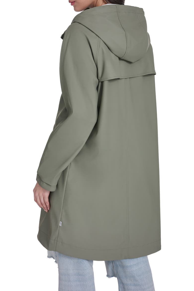 Water Resistant Hooded Long Rain Jacket, Alternate, color, SAGE
