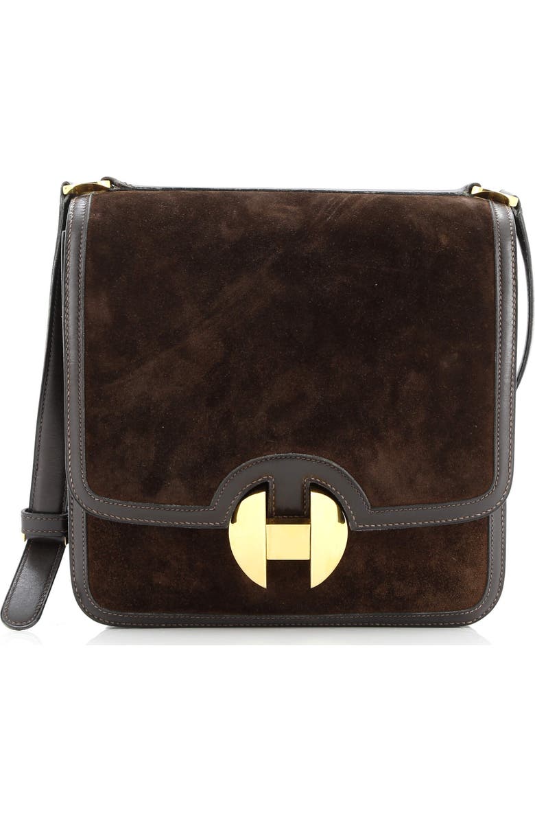 Pre-Owned Hermes 2002 Shoulder Bag Doblis Suede with Evercalf 20, Main, color,