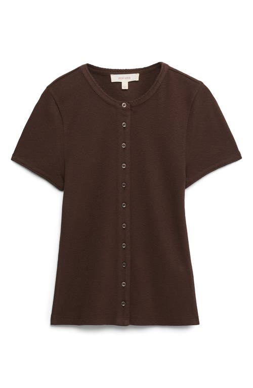 Per Una By M&s Rib Short Sleeve Button-up Top