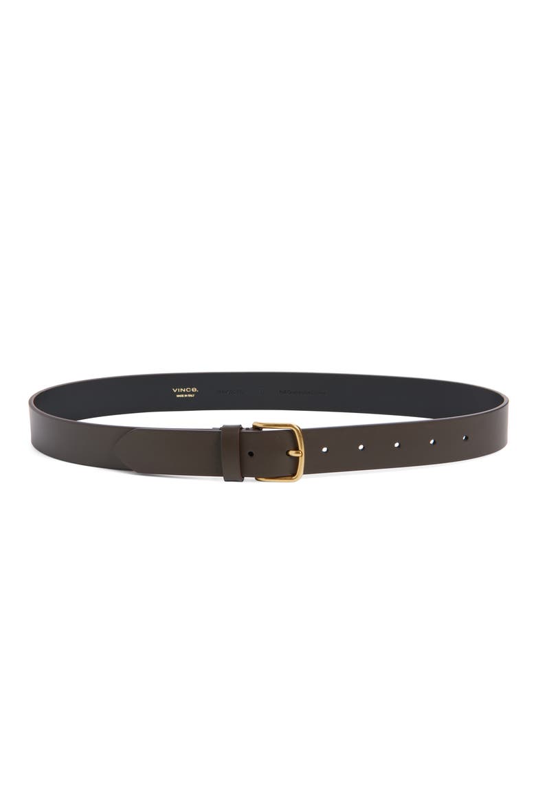 Flat Leather Belt, Main, color, CACAO BROWN