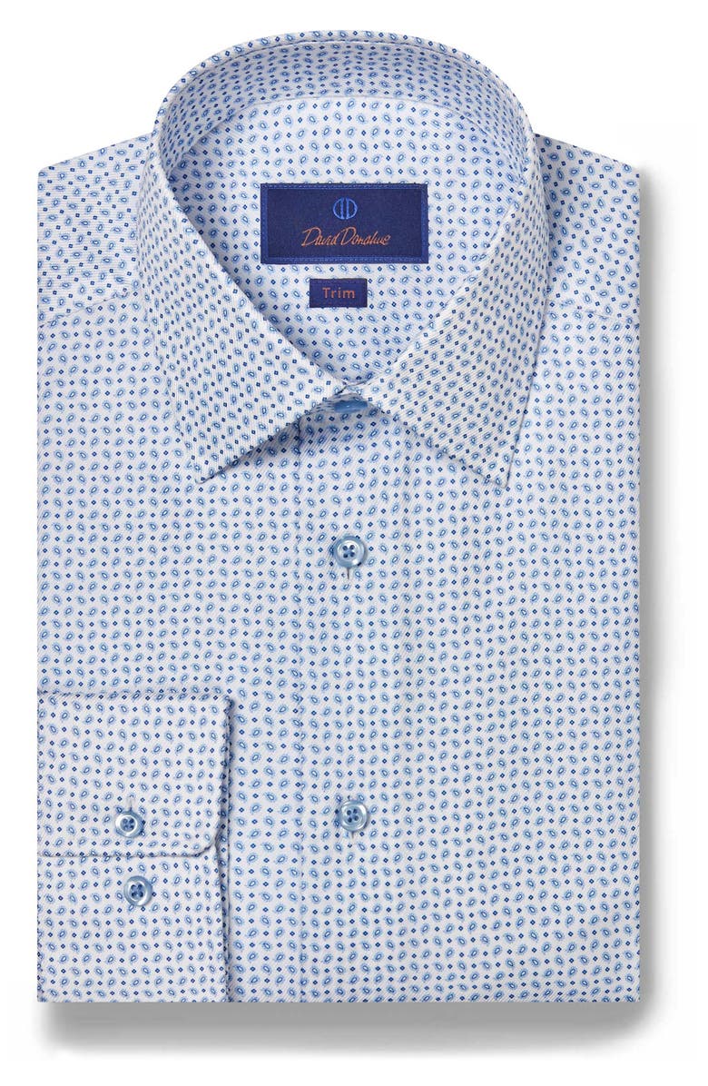 David Donahue Trim Fit Paisley Dress Shirt, Main, color,