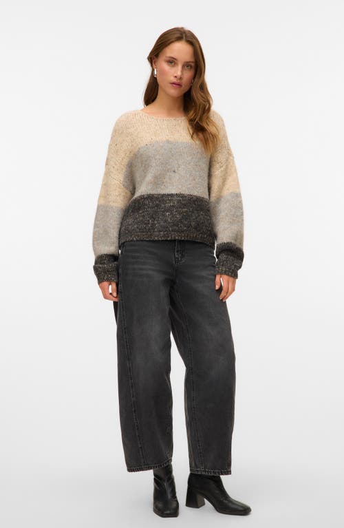 Vero Moda Jenna Colorblock Boatneck Sweater In Multi