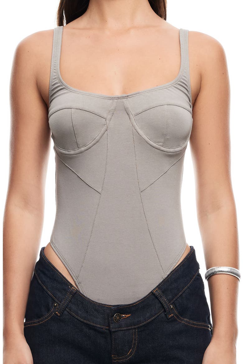 Je T'aime Bodysuit, Alternate, color, GREY
