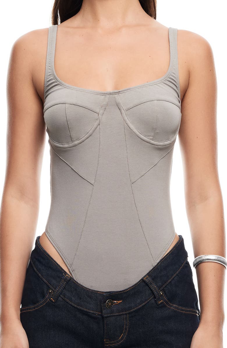 LIONESS Je T'aime Bodysuit, Alternate, color, Grey
