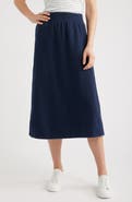 Caslon® Jetset Cotton Blend Knit Midi Skirt