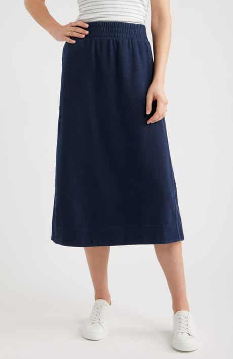 Jetset Cotton Blend Knit Midi Skirt