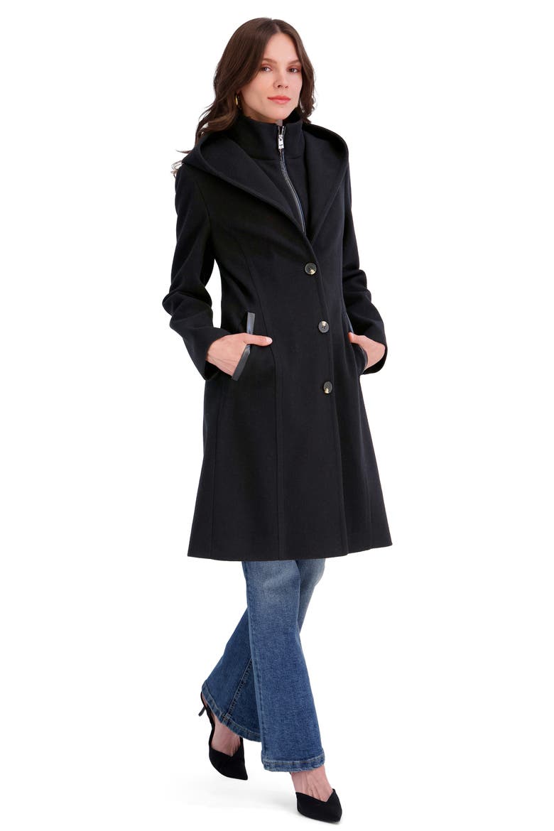 Hooded Bib Coat, Alternate, color, BLACK