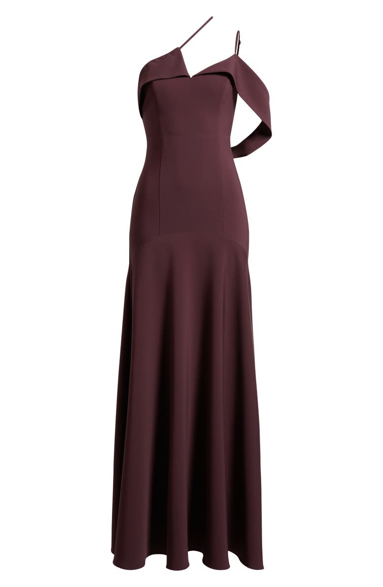 Black Halo Nairobi One-Shoulder Gown, Alternate, color, Oxblood