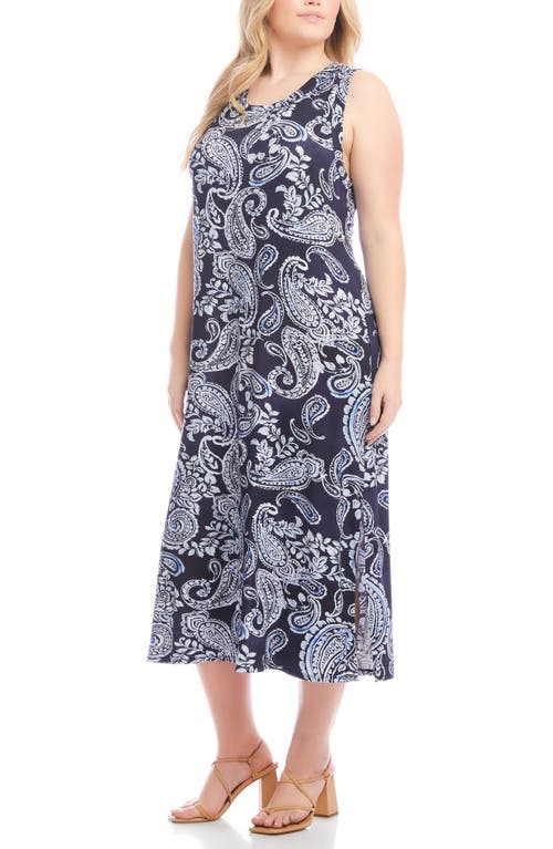 Karen Kane Paisley Sleeveless Jersey Midi Dress In Paisley