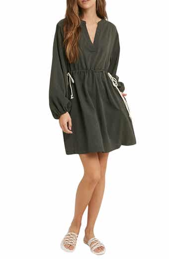 WISHLIST Long Sleeve Drawstring Dress