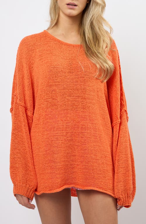 Viens Avec Moi Lightweight Relaxed Fit Sweater In Orange
