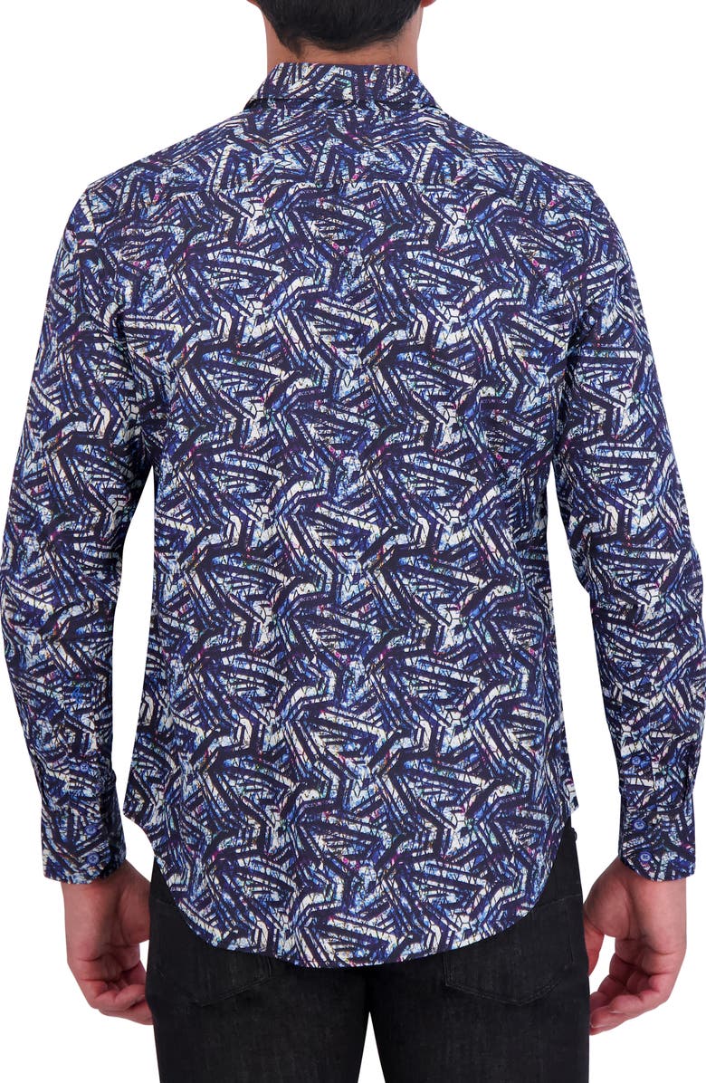 Robert Graham Morais Abstract Print Cotton Button-Up Shirt, Alternate, color, Purple Multi