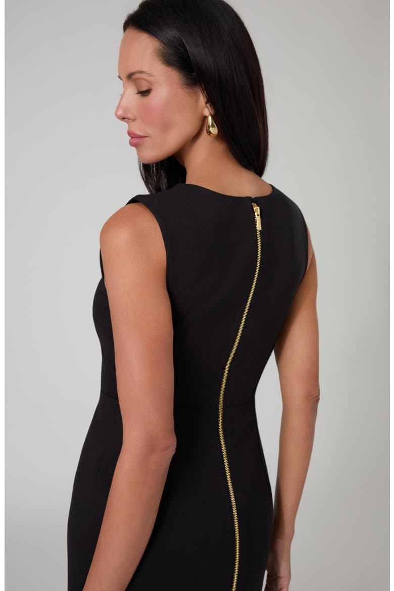 Sophia Zip Sleeveless Midi Dress, Alternate, color, JBLACK-BLACK