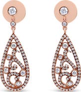 Haus of Brilliance 18K Rose Gold 1 1/4 Cttw Diamond Teardrop Shaped Drop Earring