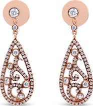 Haus of Brilliance 18K Rose Gold 1 1/4 Cttw Diamond Teardrop Shaped Drop Earring