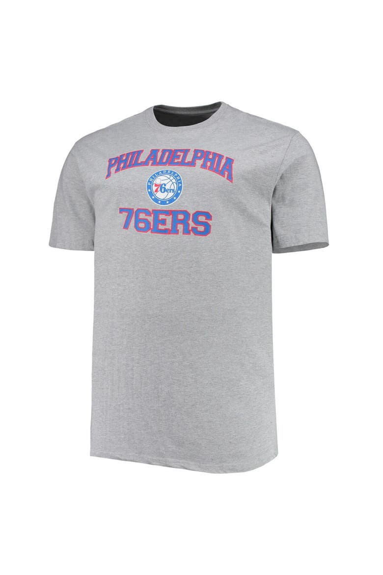 Men's Heathered Gray Philadelphia 76ers Big & Tall Heart & Soul T-Shirt, Alternate, color, Heather Gray