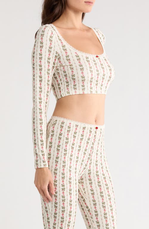 Kilo Brava Print Flare Leg Pajama Pants In White