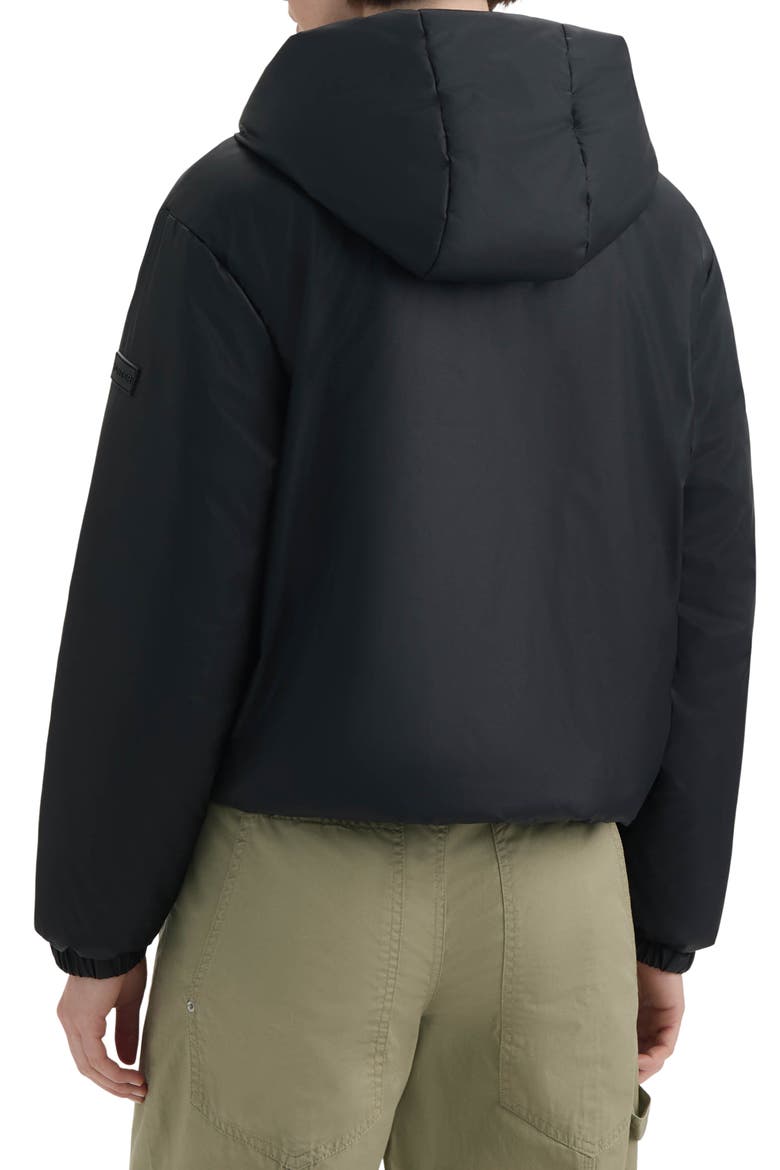 Leah Water Repellent Hooded Crop Puffer Jacket, Alternate, color, BLACK