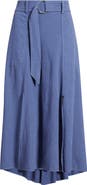 CITY BLUES Belted Double Slit Midi Skirt