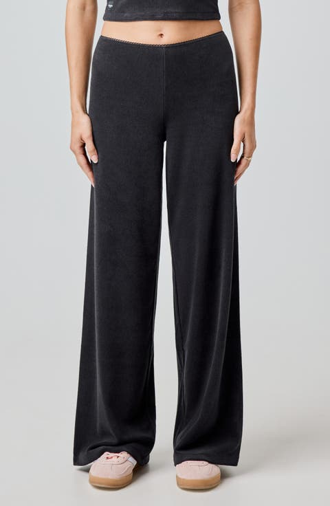 Terry Cloth Wide Leg Pants