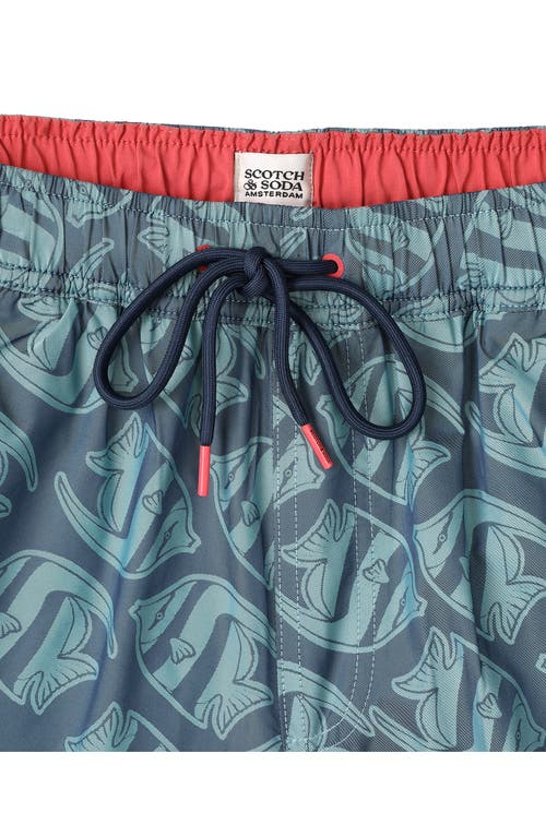 Scotch & Soda Low Tide Swim Trunks In Sargasso Sea