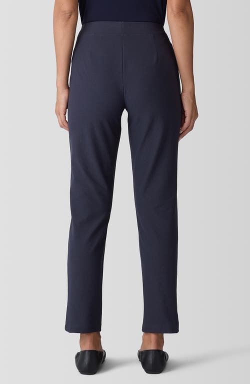 Eileen Fisher Slim Ankle Stretch Crepe Pants In Ink
