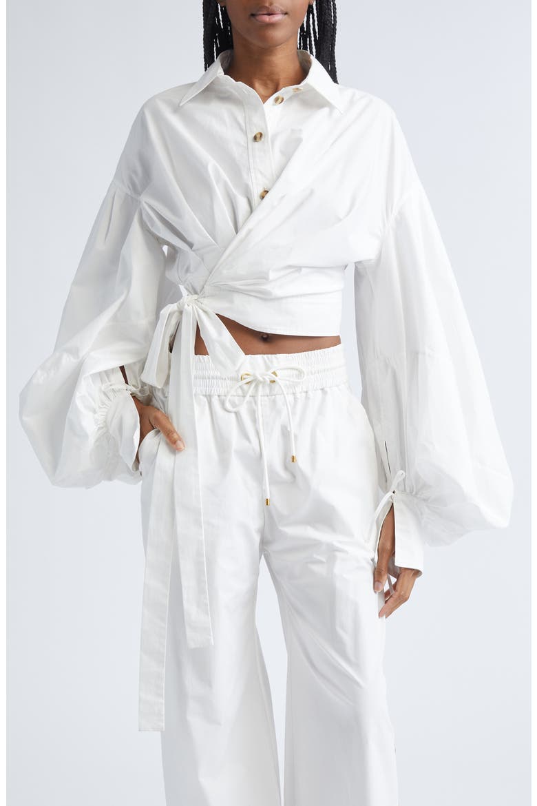 Rebellion Poplin Wrap Shirt, Main, color, IVORY