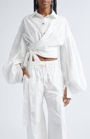 Zimmermann Rebellion Poplin Wrap Shirt