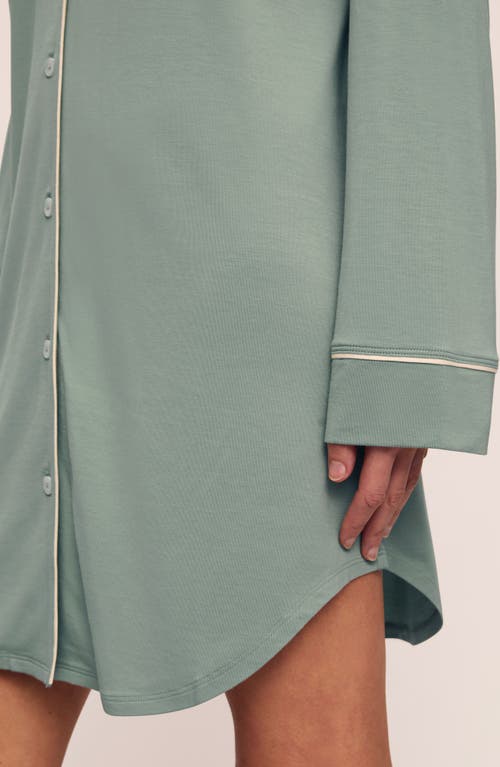 Eberjey Gisele Jersey Knit Sleep Shirt In Green
