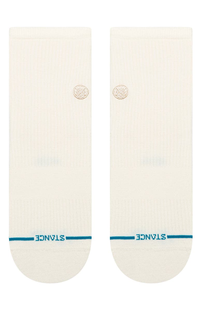 Stance Fine Rib Quarter Socks, Alternate, color, Ivory