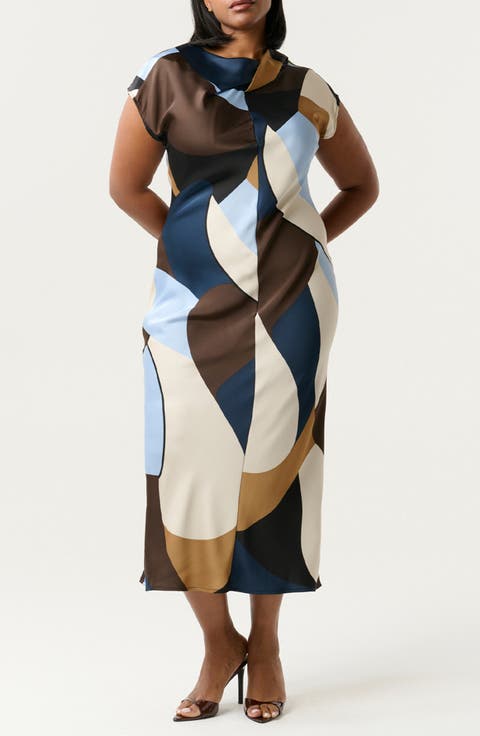 Jorja Geo Print Sleeveless Dress (Plus)