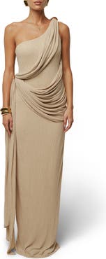 JLUXLABEL Drape One-Shoulder Gown