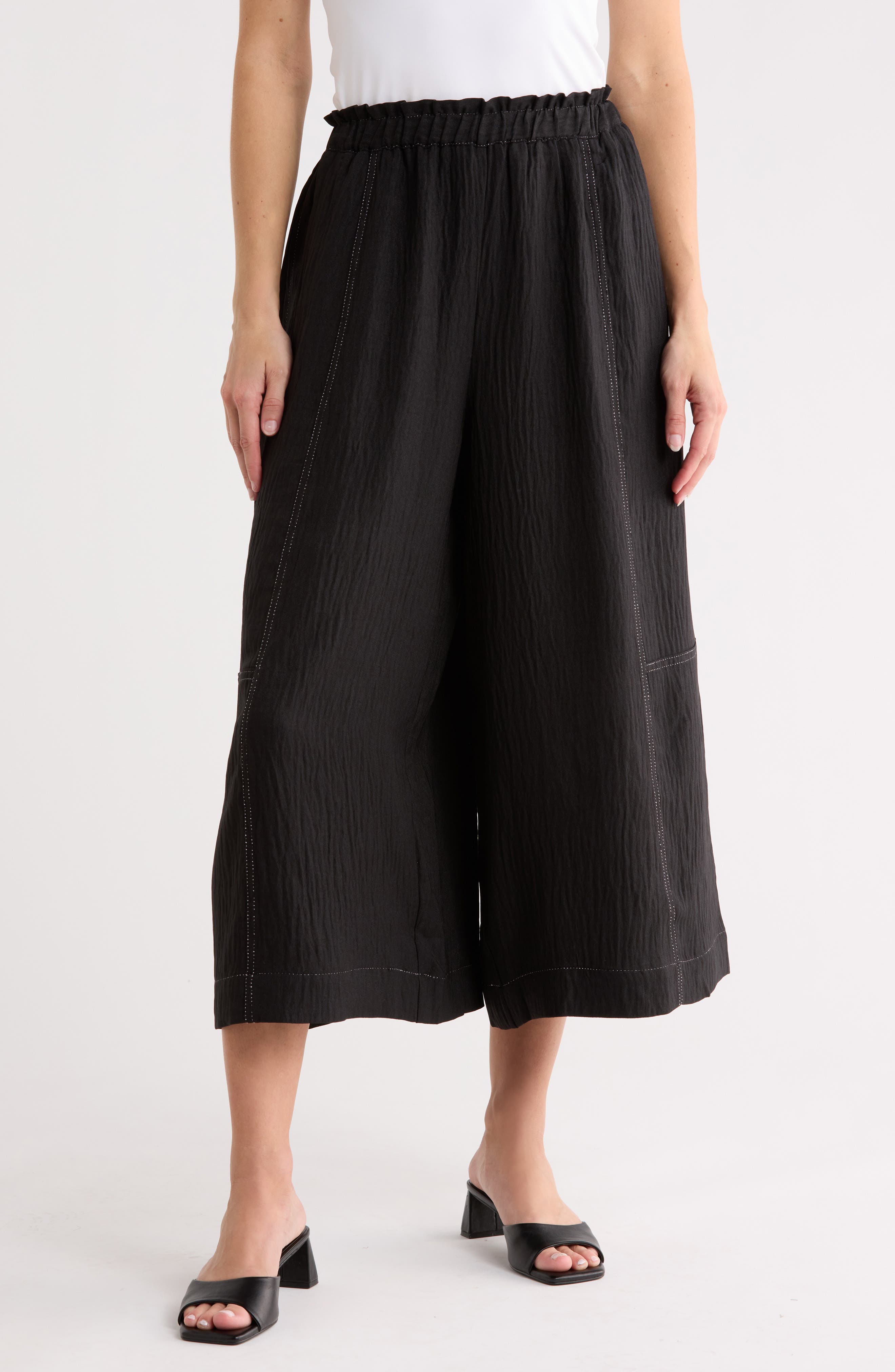 MAX STUDIO Top Stitch Gaucho Pants