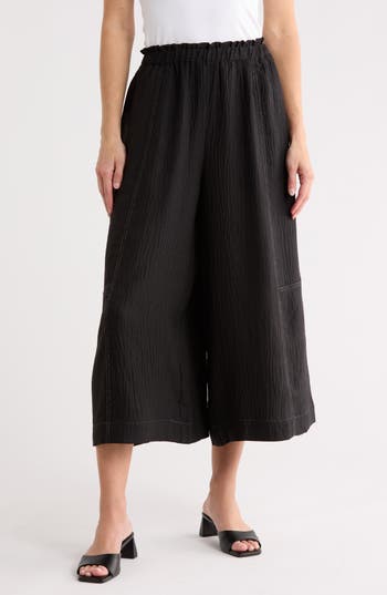 MAX STUDIO Top Stitch Gaucho Pants in Black at Nordstrom Rack, Size X-Small