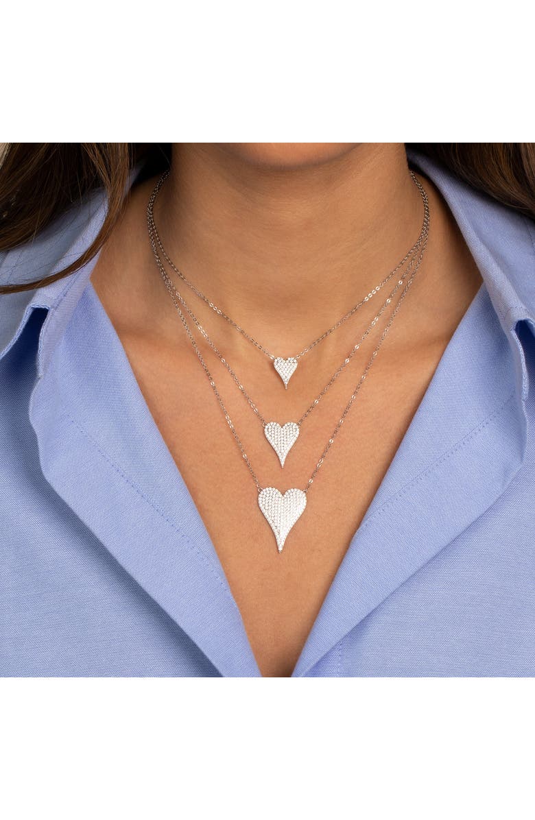 BY ADINA EDEN Pave CZ Elongated Heart Necklace, Alternate, color, 