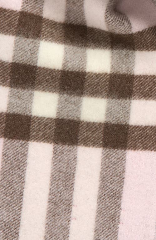 Burberry Jacquard Check Double Face Cashmere Fringe Scarf In Gold