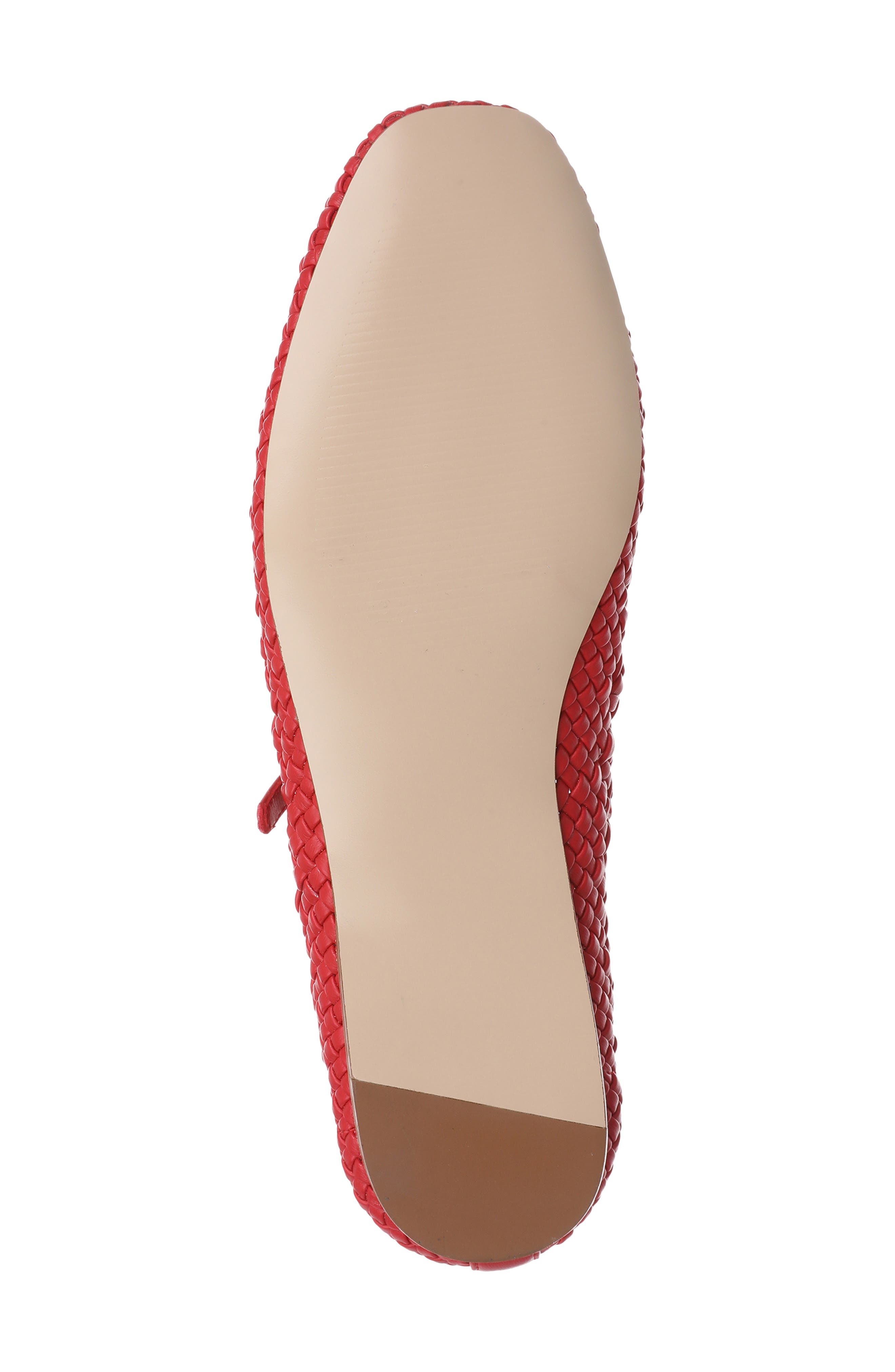 Maren Woven Mary Jane Flat (Nordstrom Exclusive), Alternate, color, RED ROSE