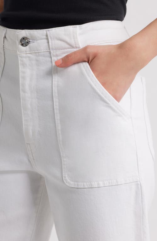 Shop Frame The Modern Pocket Wide Leg Jeans In White